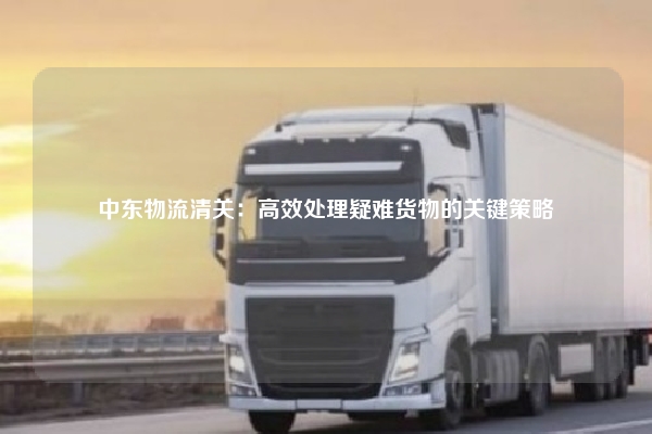 中东物流清关:高效处理疑难货物的关键策略