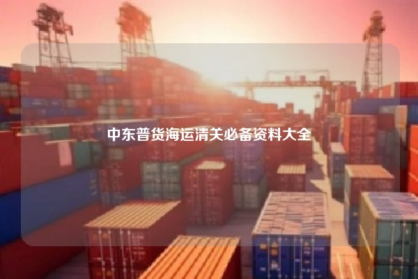 中东普货海运清关必备资料大全
