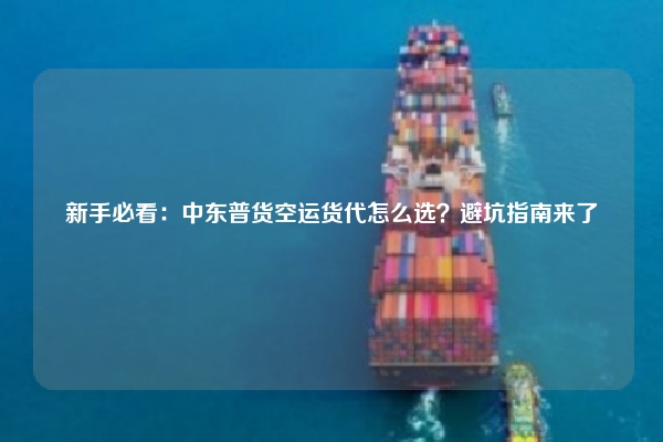 新手必看:中东普货空运货代怎么选?避坑指南来了