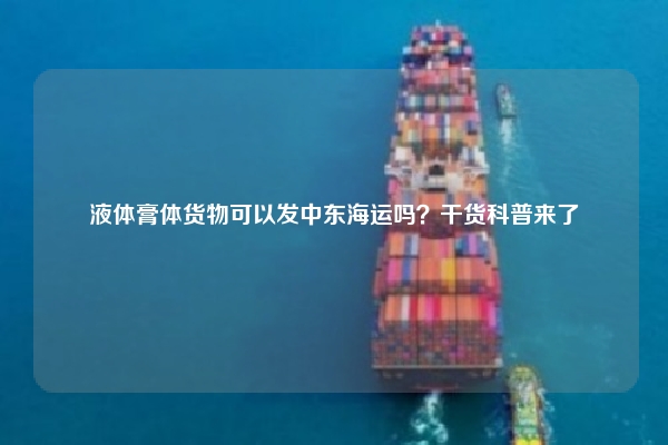 液体膏体货物可以发中东海运吗?干货科普来了
