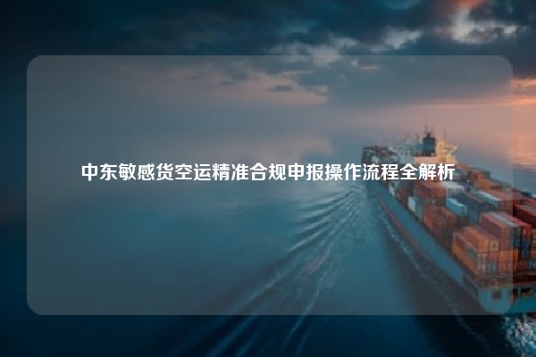 中东敏感货空运精准合规申报操作流程全解析