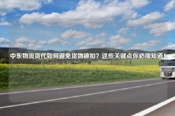 中东物流货代如何避免货物被扣？这些关键点你必须知道！